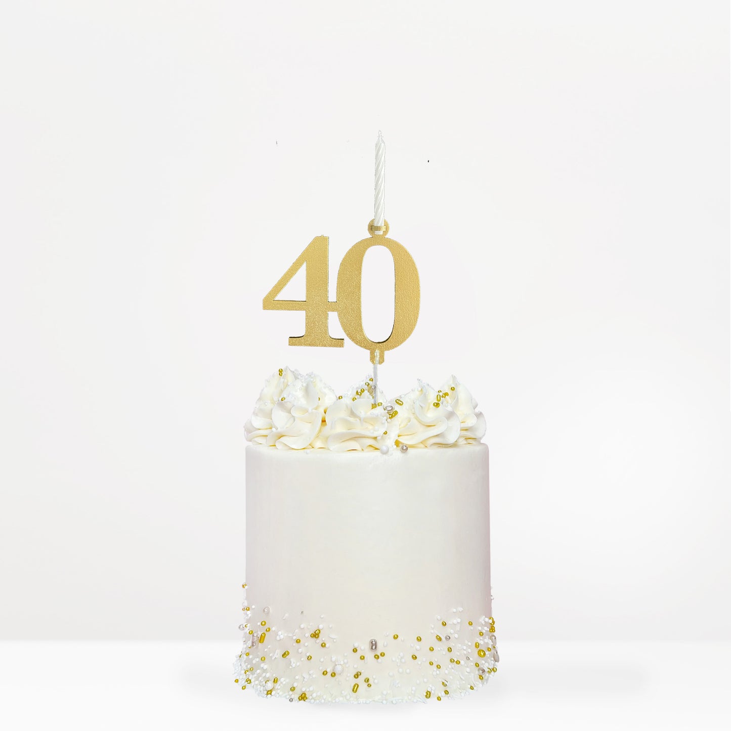 Cake Topper 40 with candle