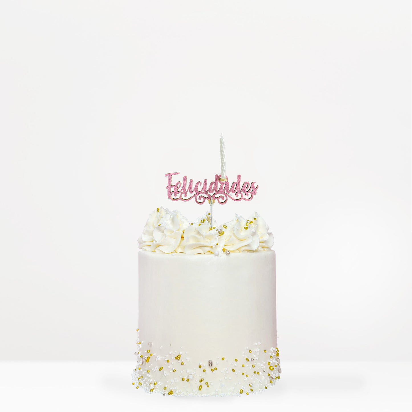 Cake Topper Happy Birthday Brush Candle