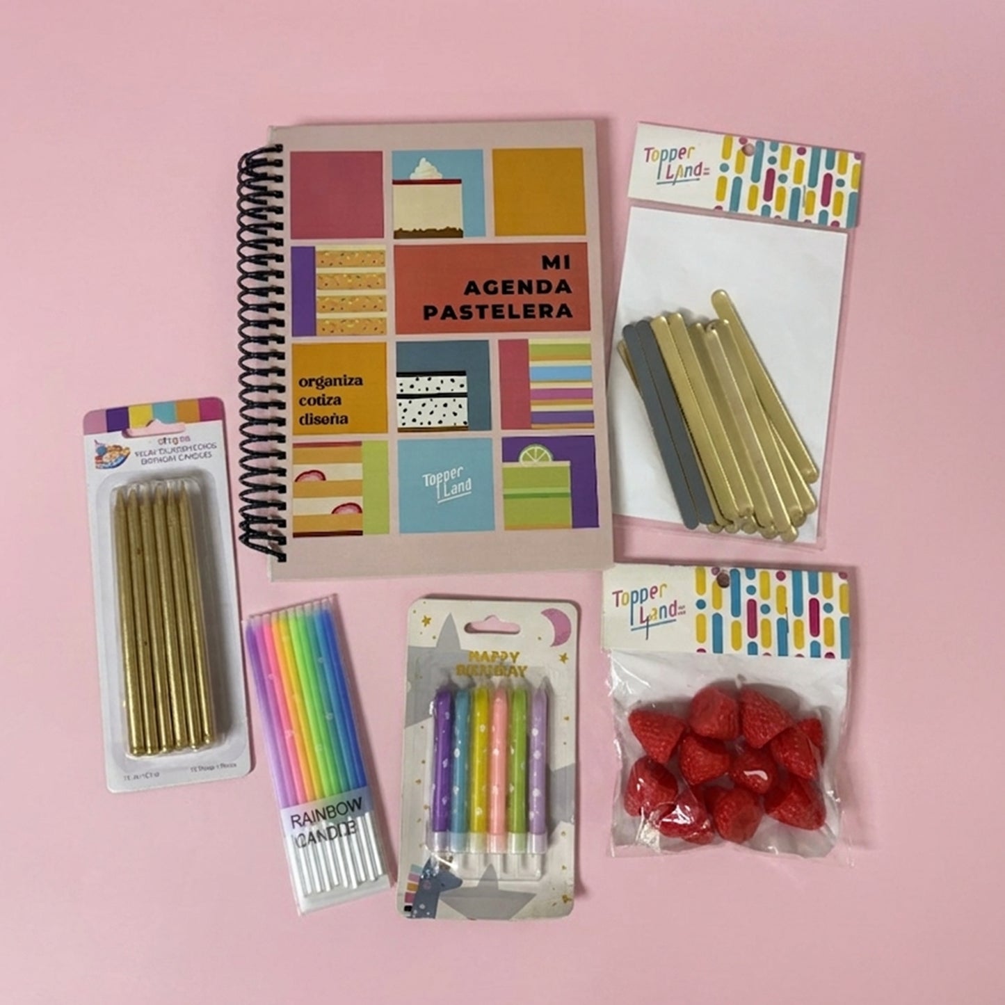 Paquete 17: Agenda + Kit Velas + Cakesicles
