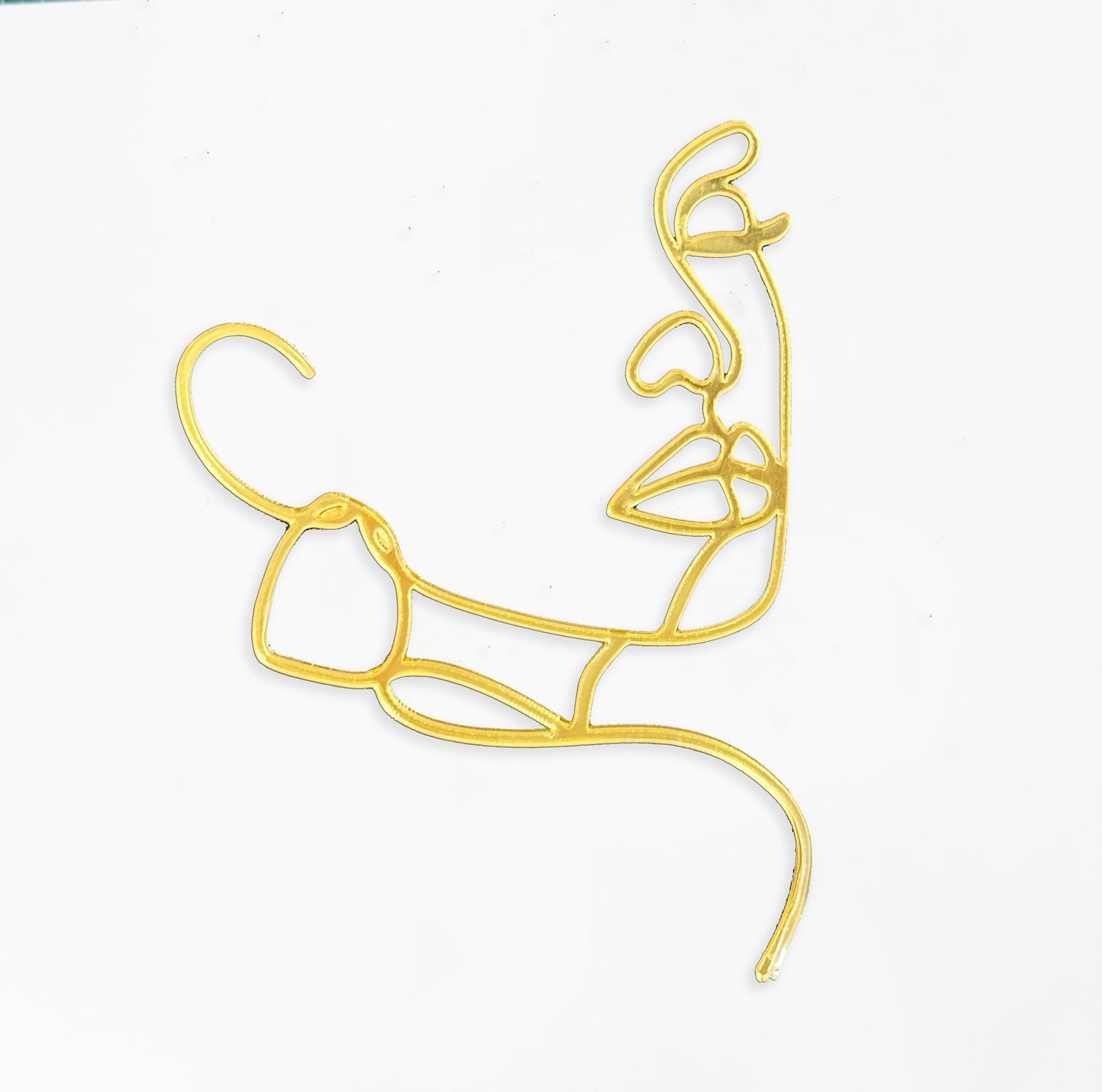 Cake Topper Frontal Silueta Cara Mujer Acrílico