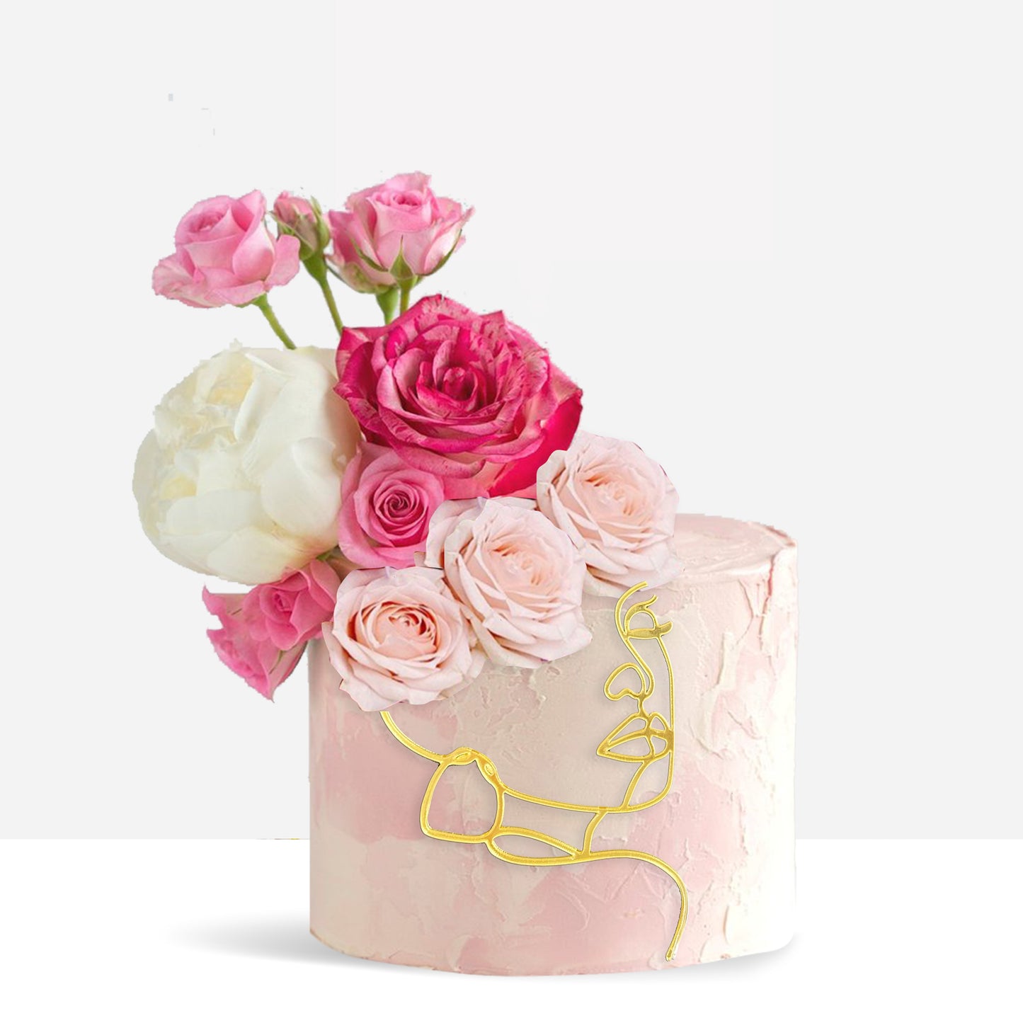 Cake Topper Frontal Silueta Cara Mujer Acrílico