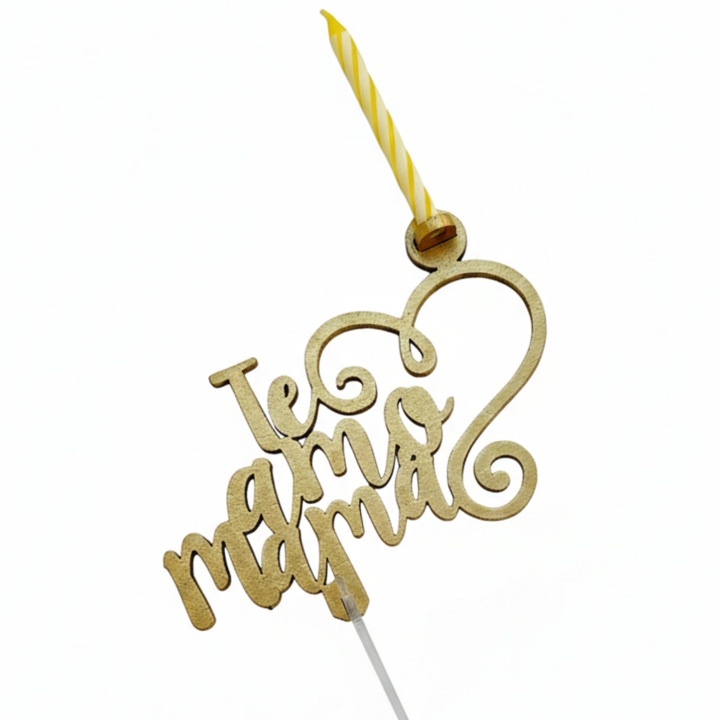 Cake Topper I Love You Mom Candle