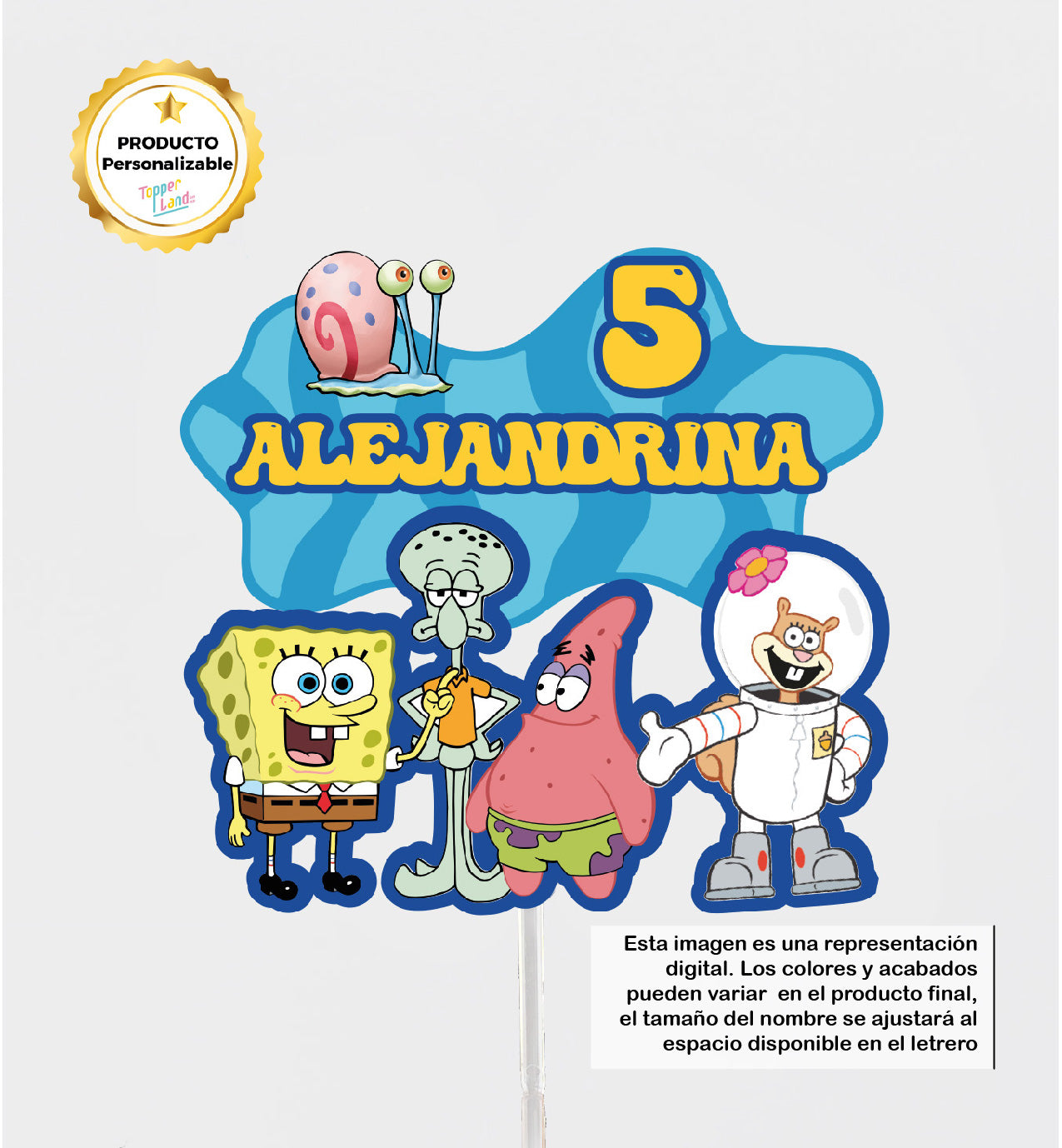 Cake Topper Spongebob Congratulations