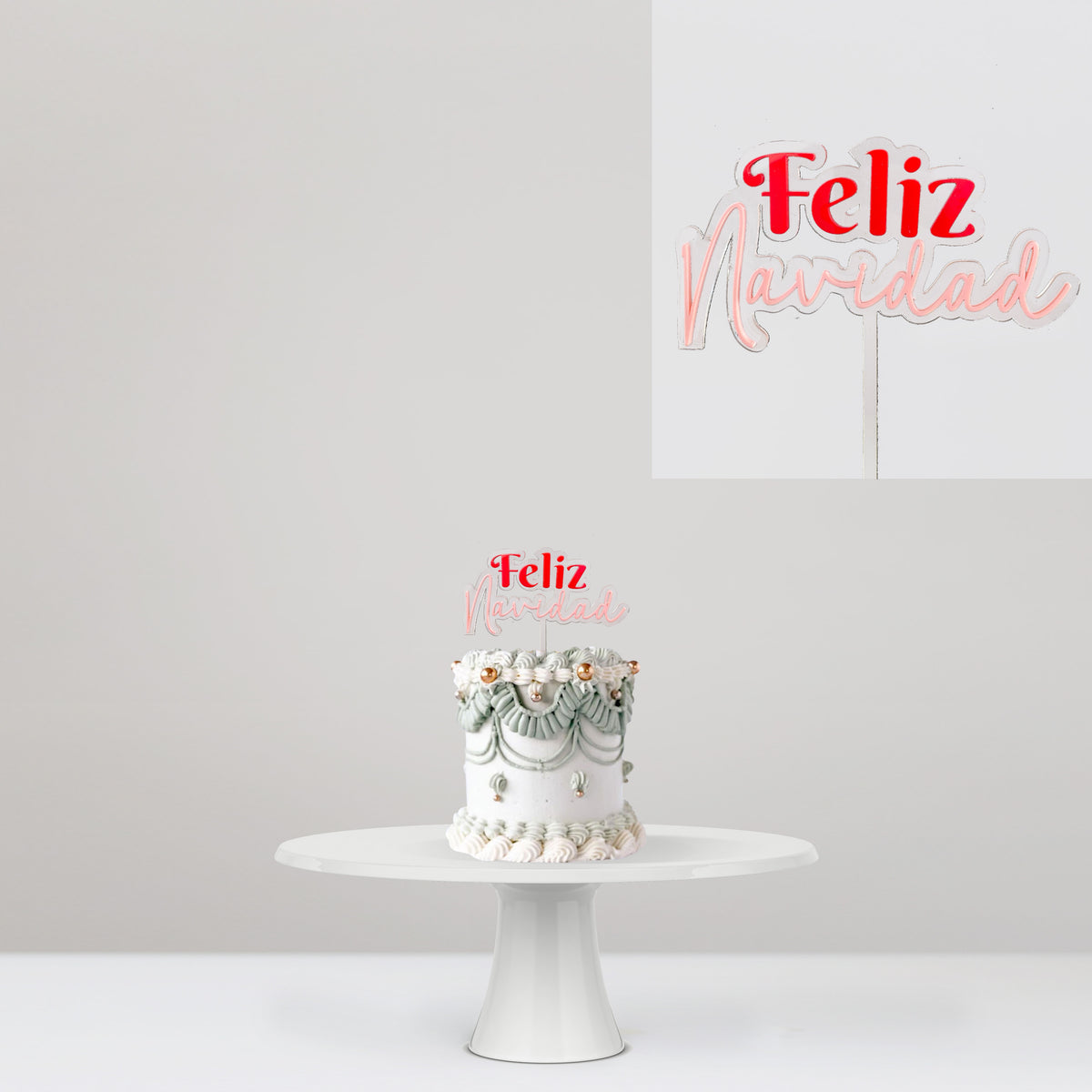 Decoración personalizada de la torta para la Navidad, ocasiones especiales  Festival personalizado Cake Topper Diseños acrílicos feliz año nuevo-1