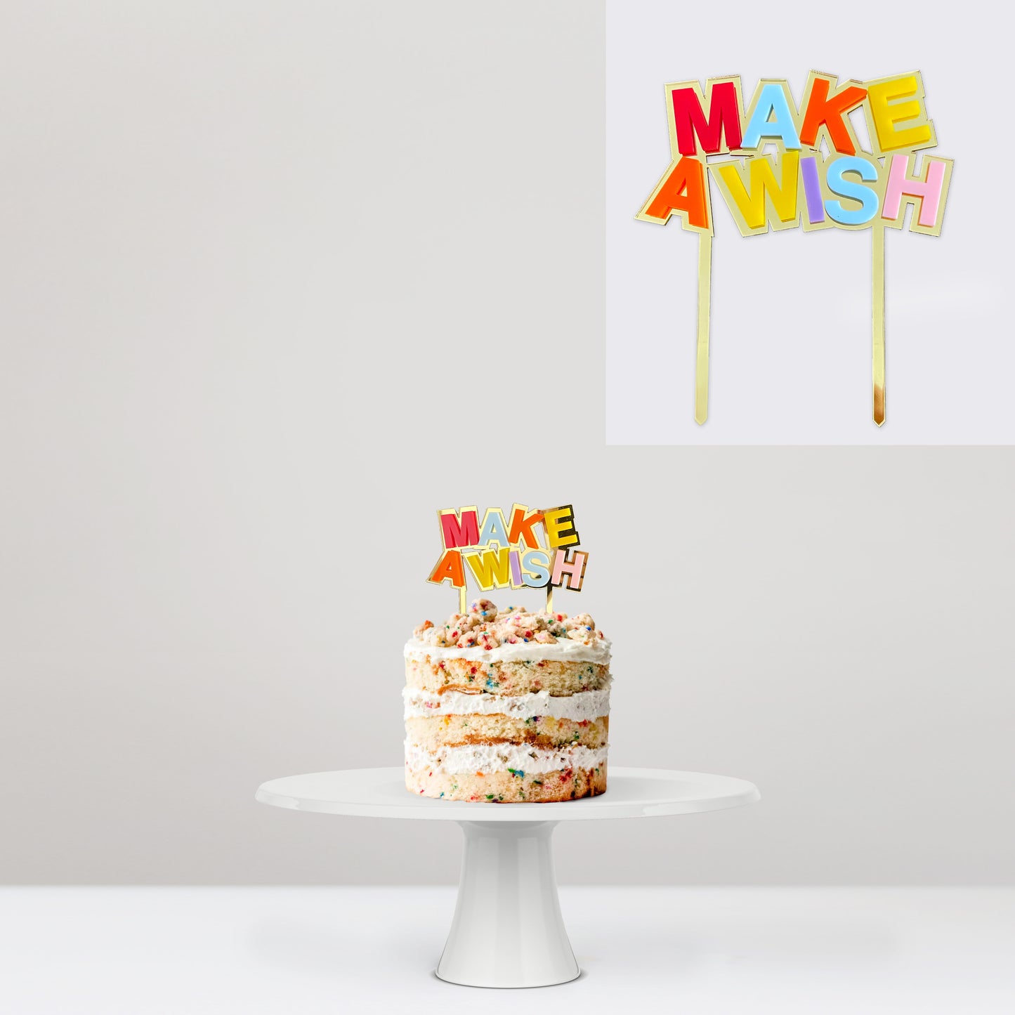 Cake Topper Acrílico Make a Wish