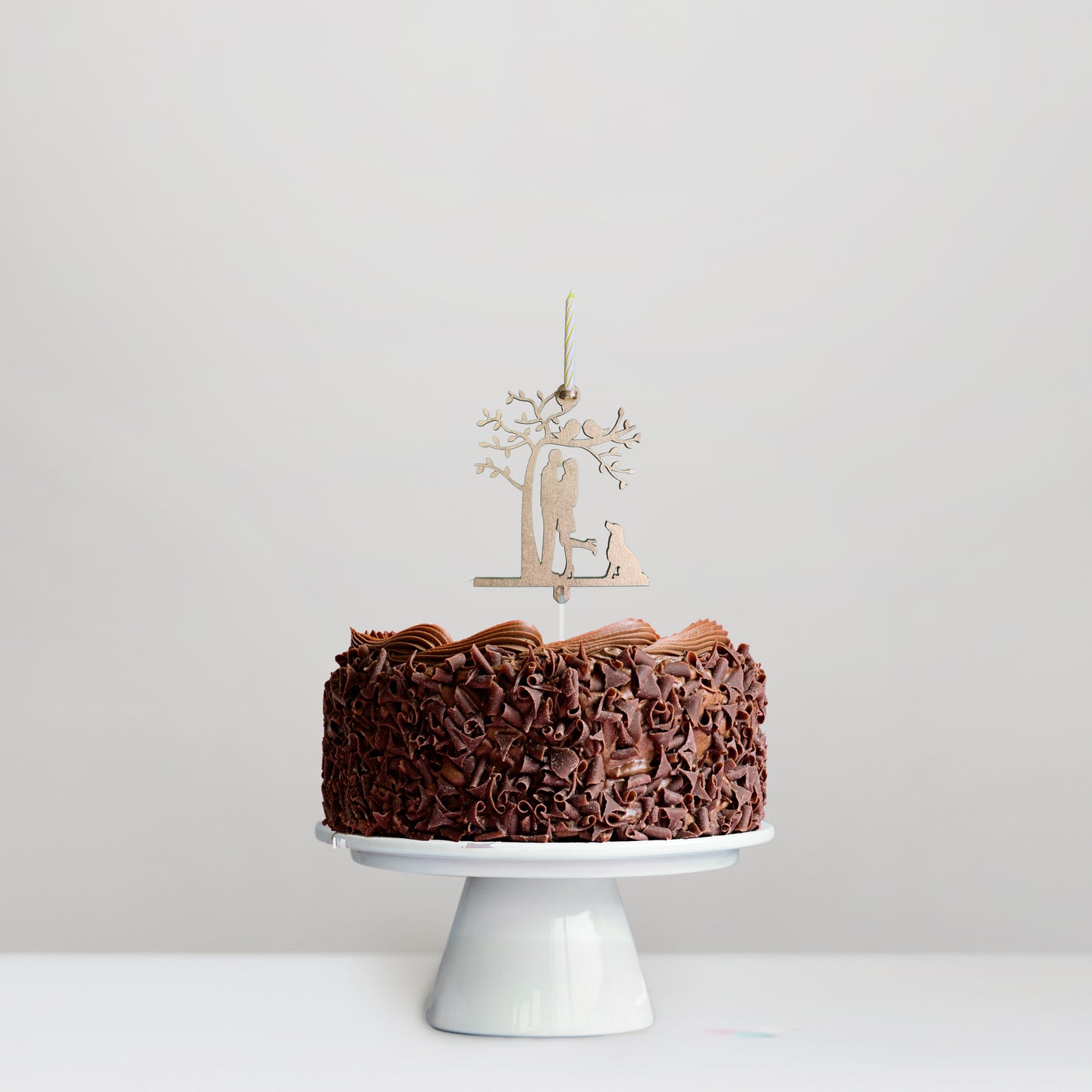 Cake Topper Silhouette Lovers Candle