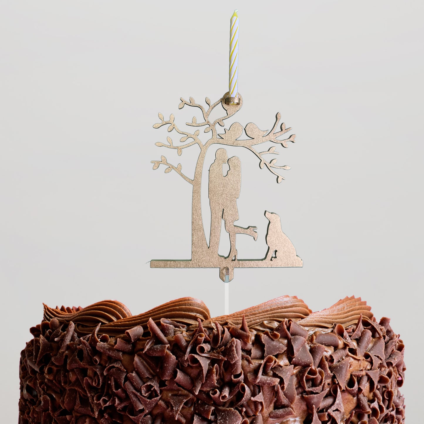Cake Topper Silhouette Lovers Candle