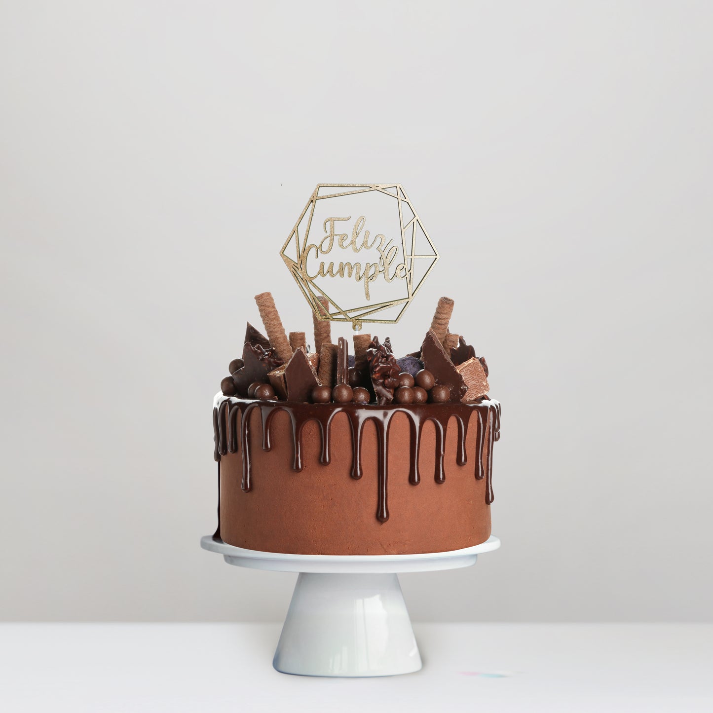 Cake Topper Happy Birthday Hexagon