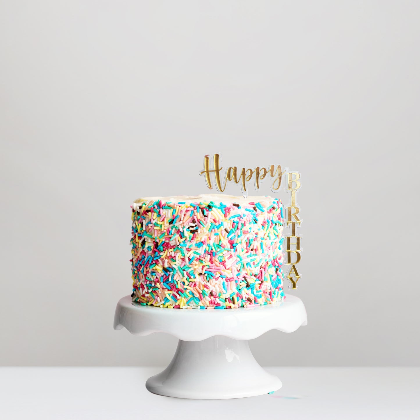 Cake Topper Happy Birthday Acrylic Corner