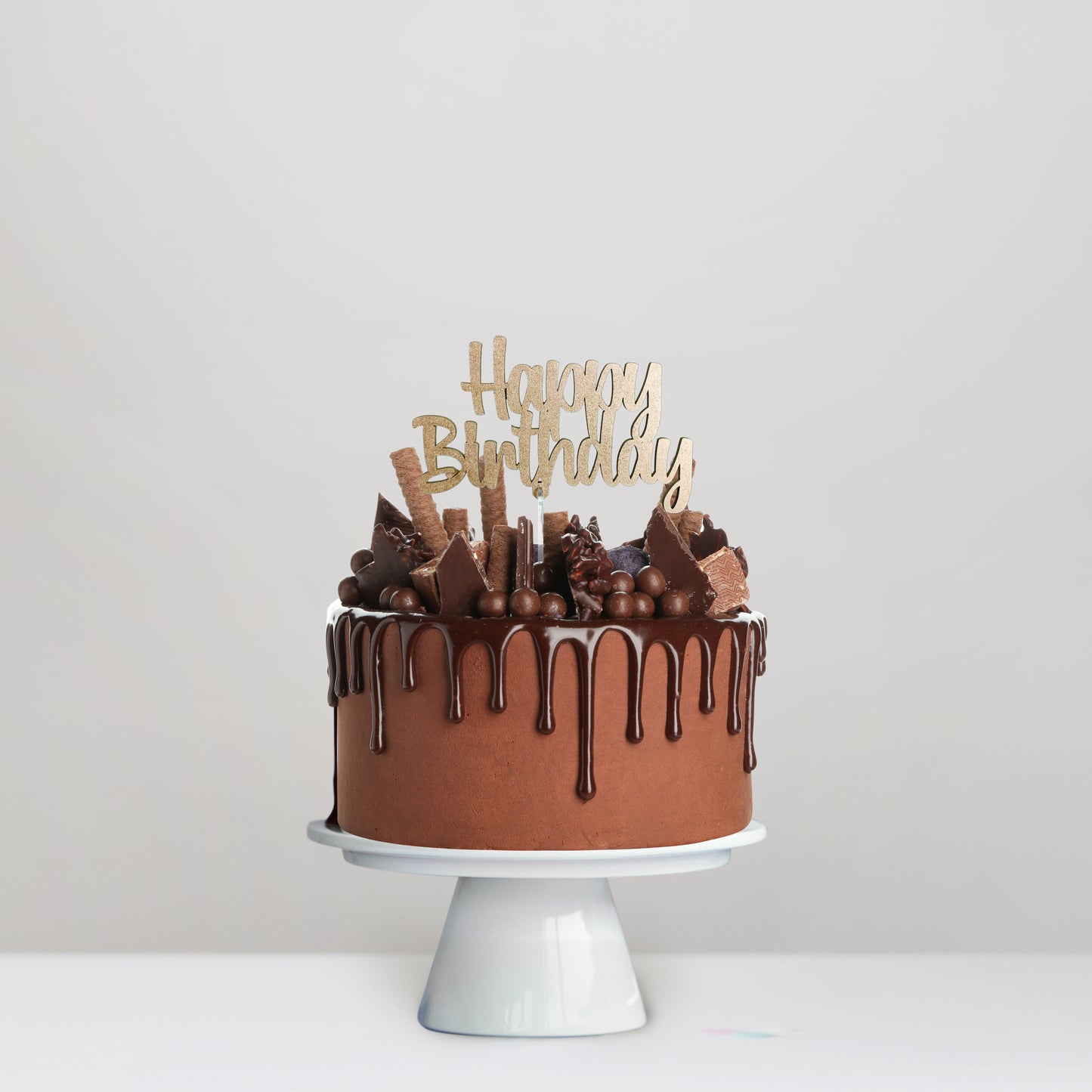 Cake Topper Happy Birthday Modern