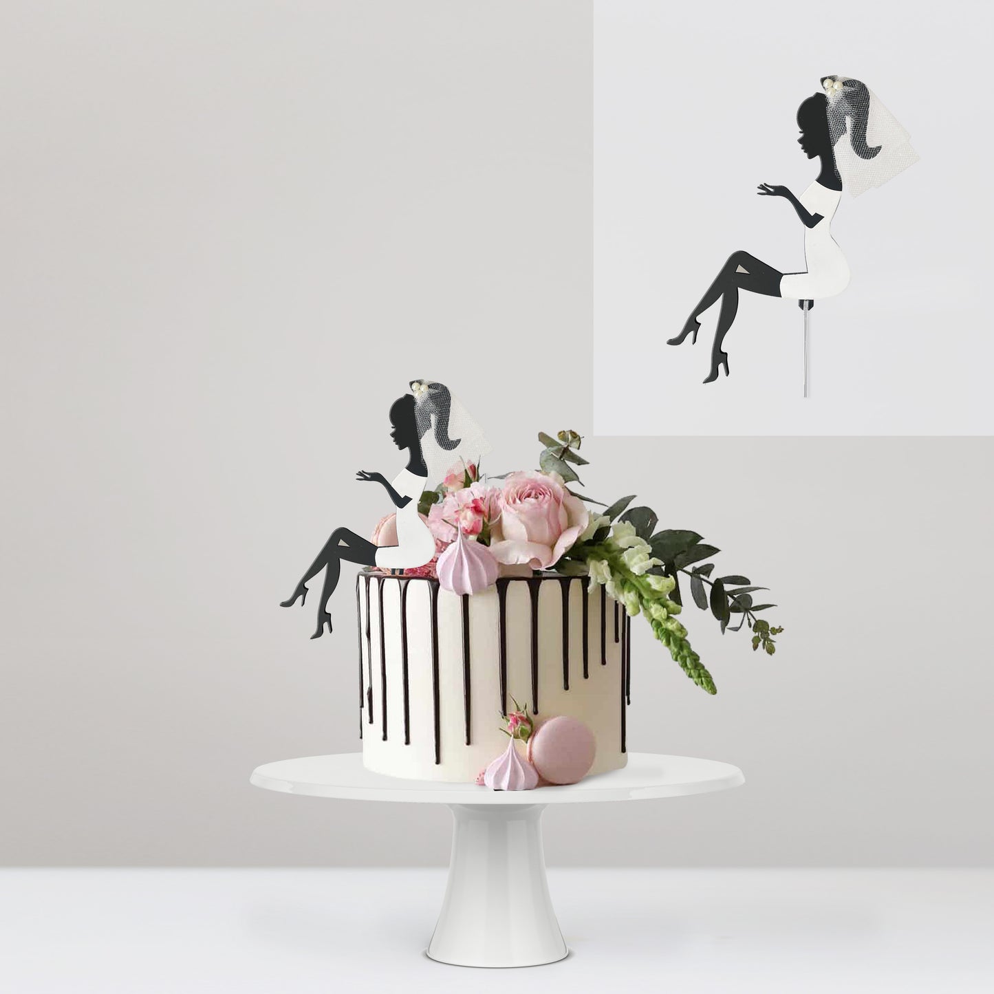 Cake Topper Silueta Novia