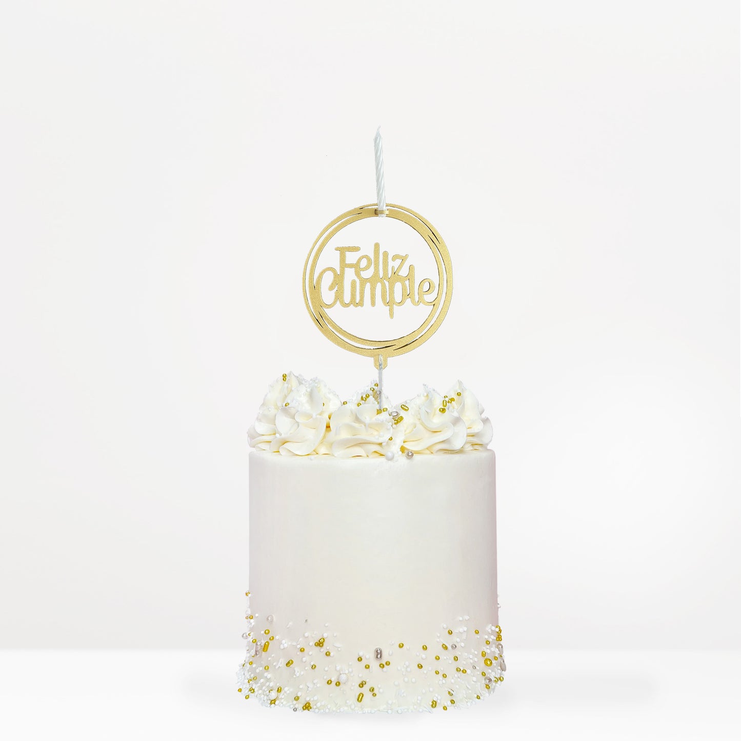 Cake Topper Happy Birthday Circle Candle