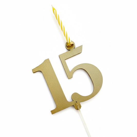 Cake Topper 15 with candle