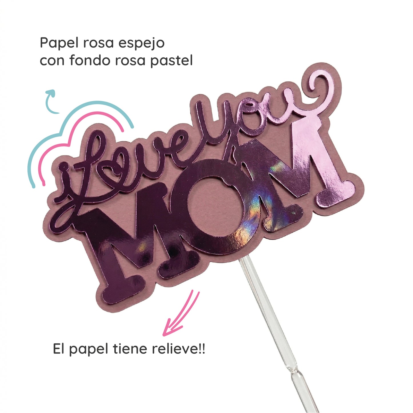 Cake Topper I love you Mom