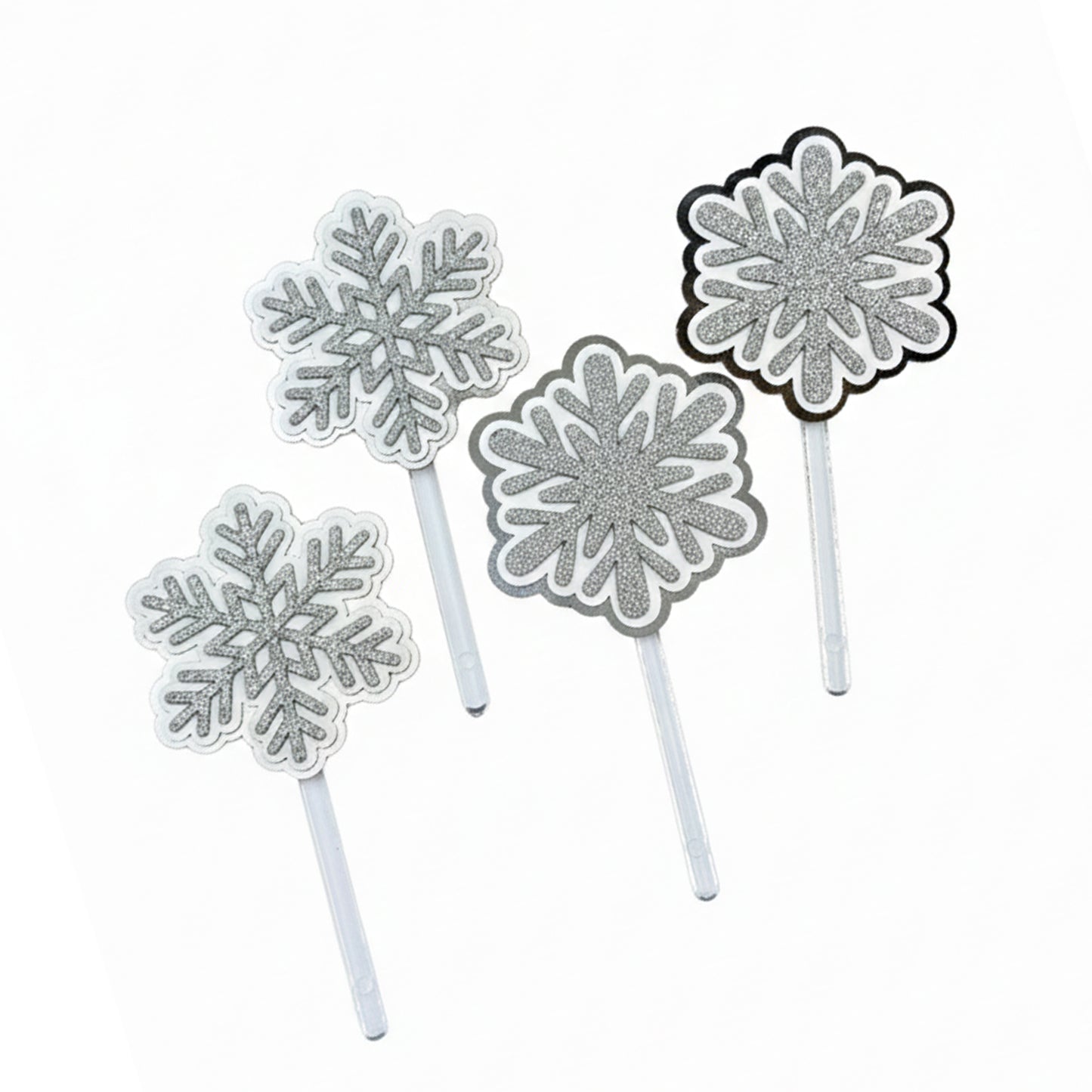 Cake Topper Copos de Nieve (4 piezas)