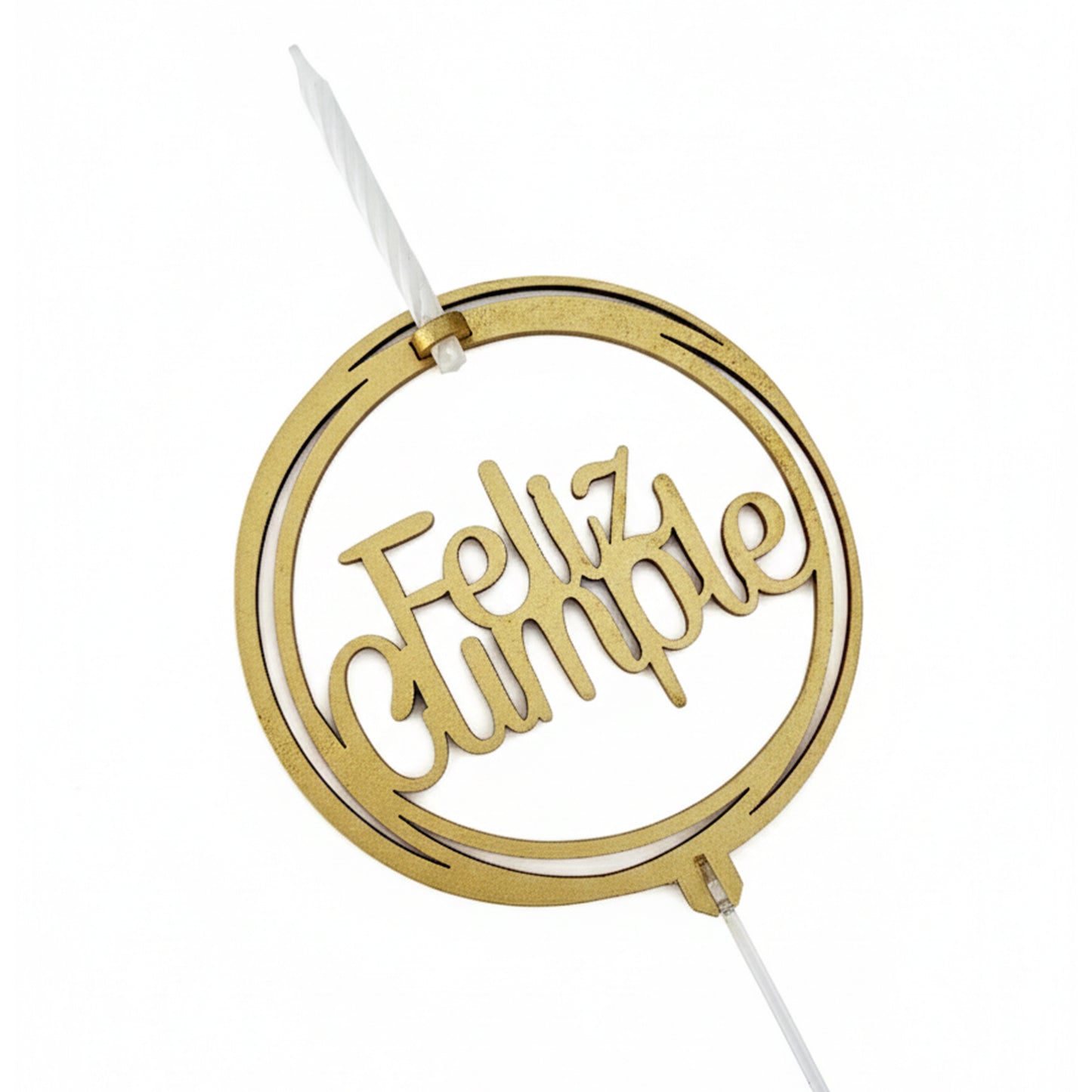Cake Topper Happy Birthday Circle Candle