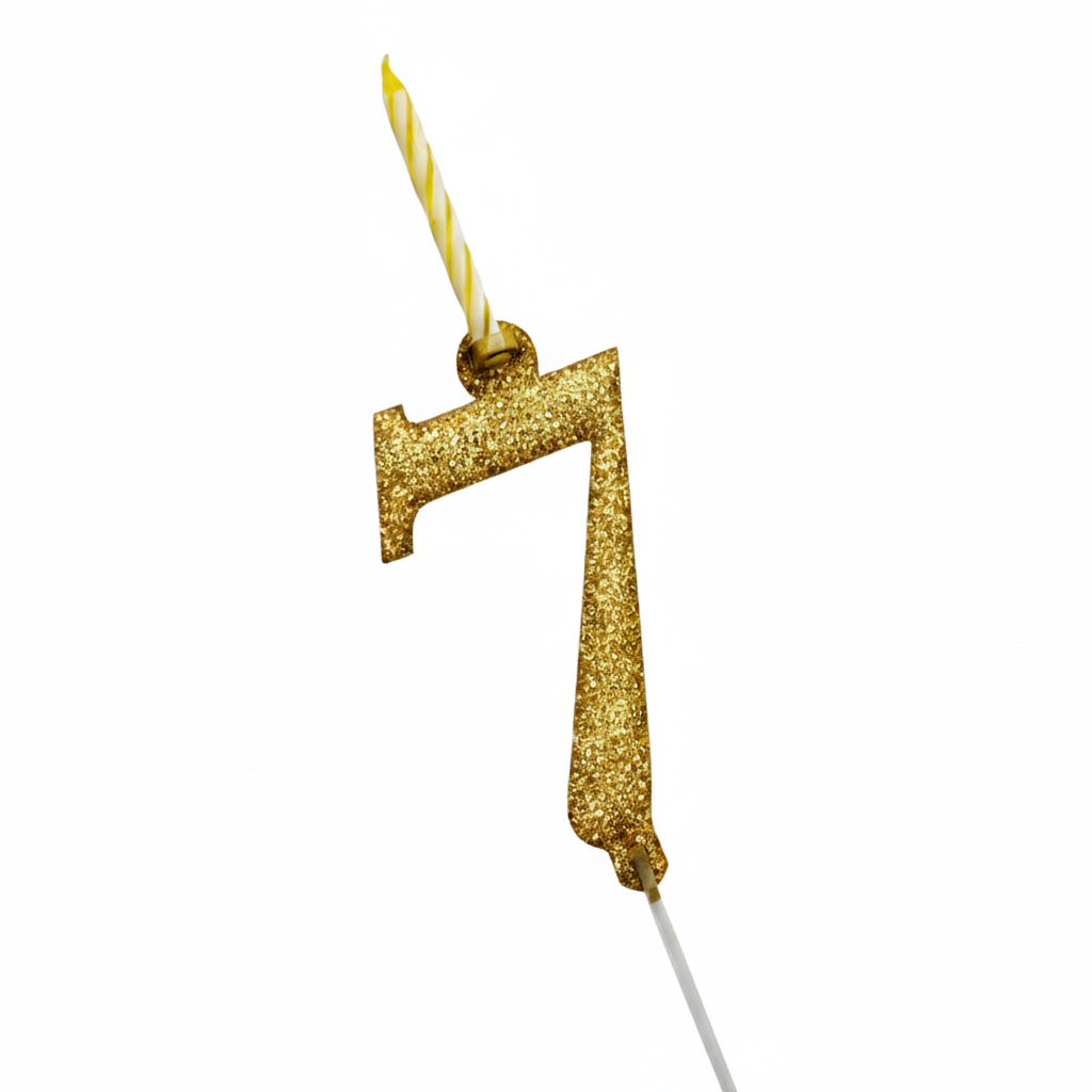 Cake topper Números Glitter Vela