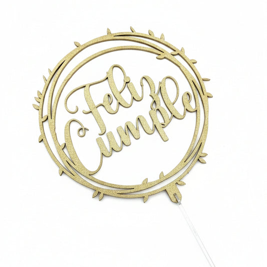 Cake Topper Happy Birthday Cursive
