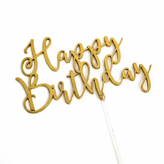 Cake Topper Happy Birthday Cursive