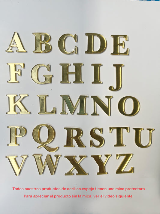 Golden Acrylic Alphabet