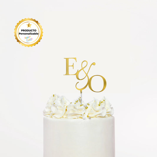 Cake Topper Iniciales Personalizable