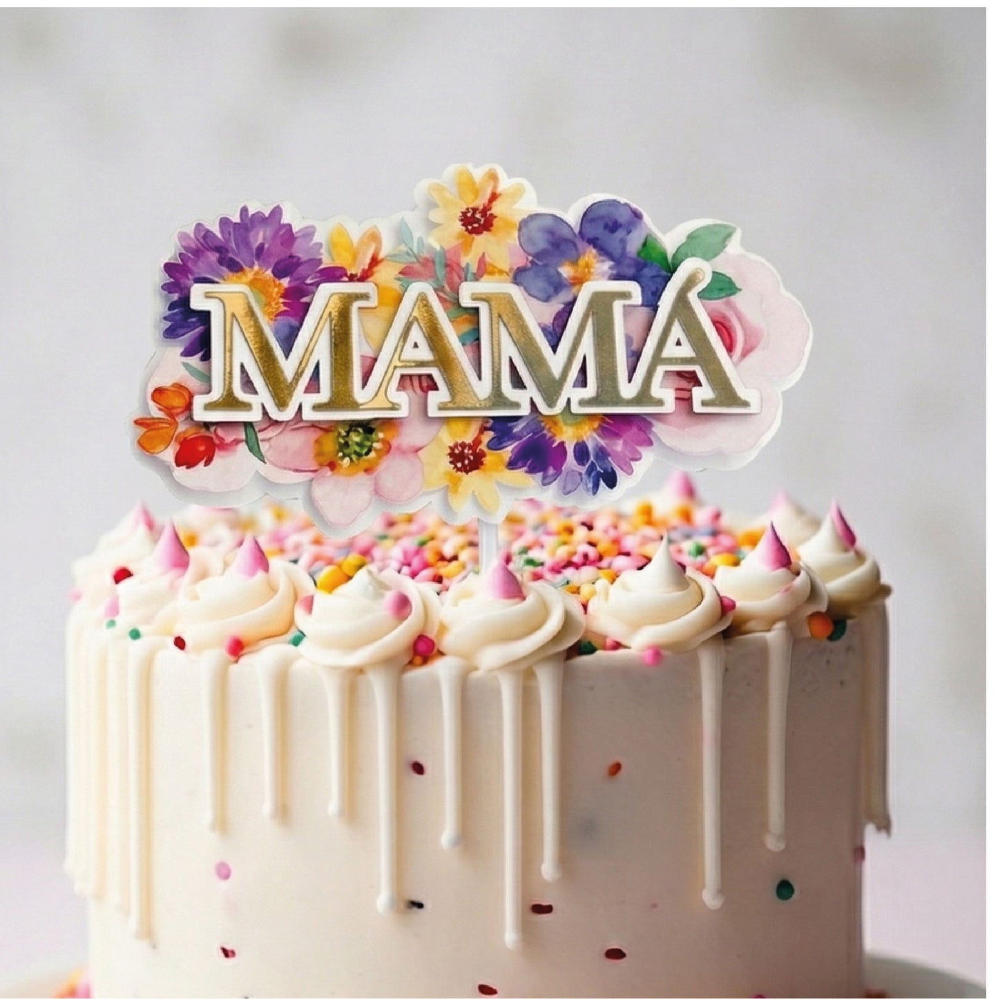 Cake Topper Mamá Flowers