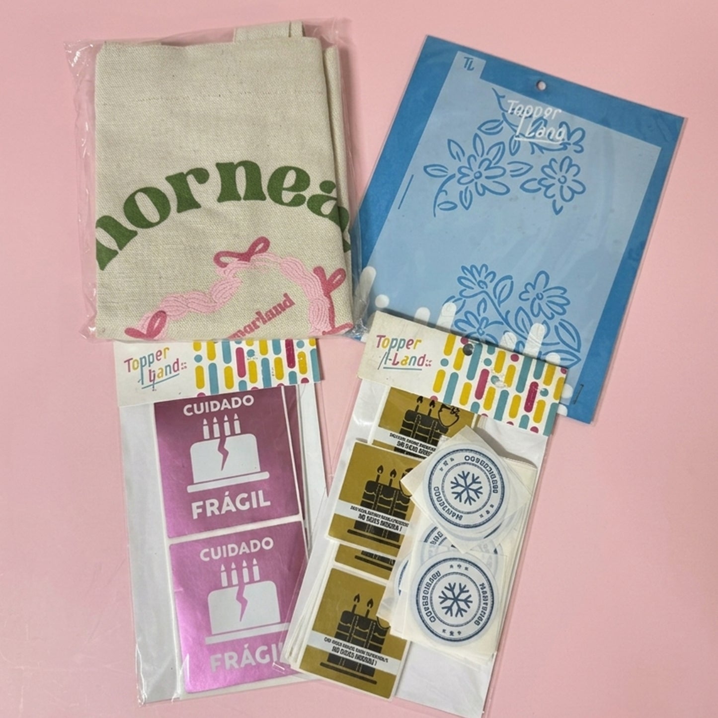 Paquete 18: Kit de etiquetas + 1 Tote bag + 1 Stencil