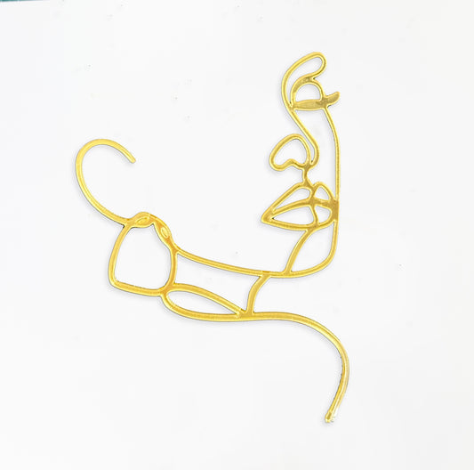 Cake Topper Frontal Silueta Cara Mujer Acrílico
