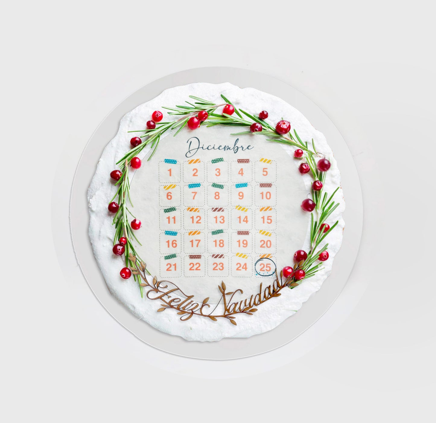 Calendario Navideño de Oblea Comestible