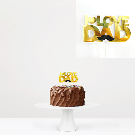 Cake Topper I Love Dad doble capa