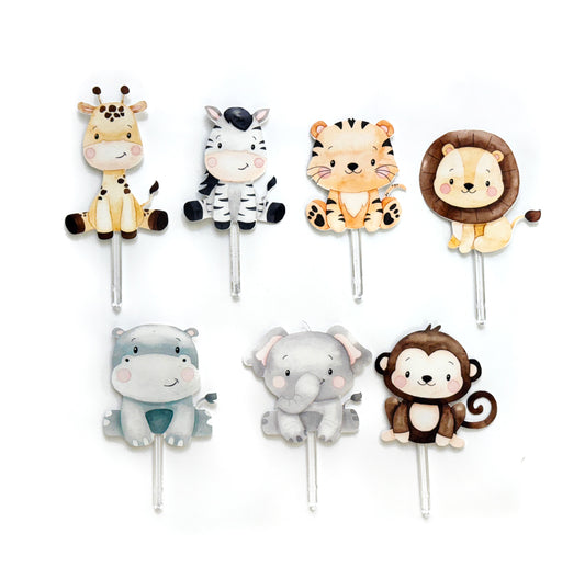 Kit mini toppers Animales estilo Acuarela