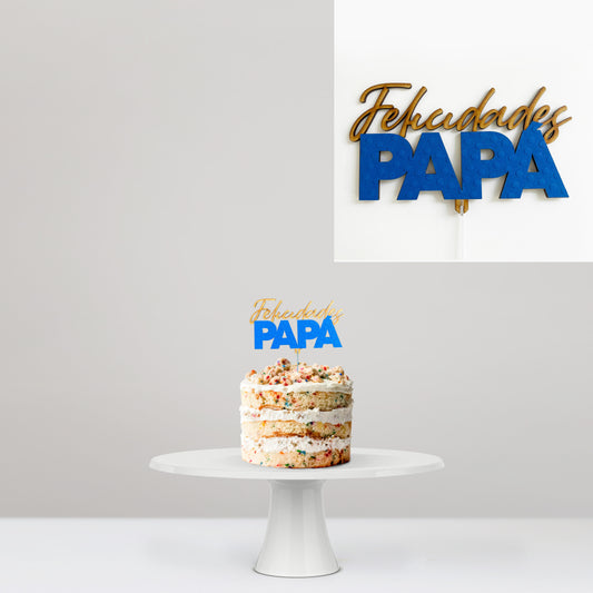 Cake Topper Felicidades Papá Textura