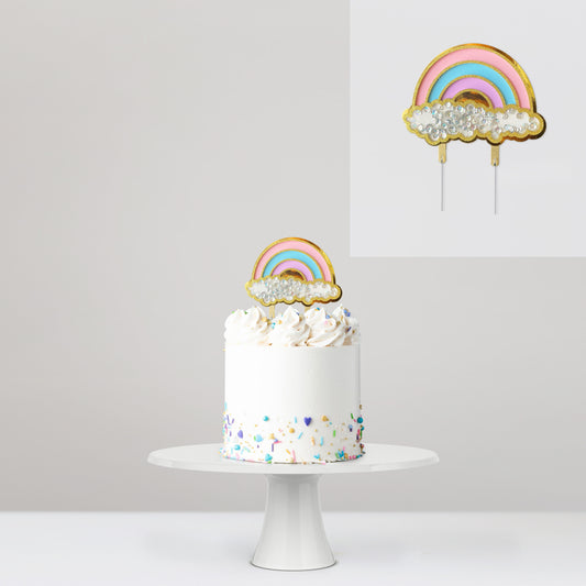Cake Topper Rainbow Sequins