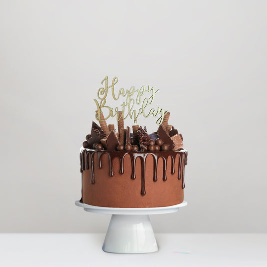 Cake Topper Happy Birthday Cursiva