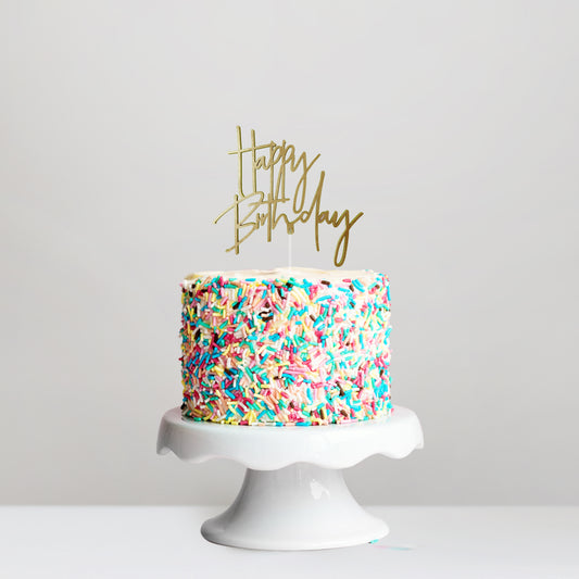 Cake Topper Happy Birthday Vertical